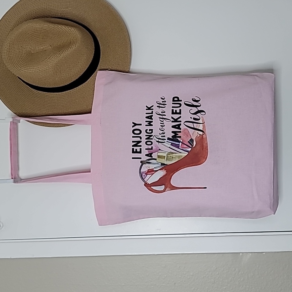 🦋 "I enjoy a long walk through the makeup aisle" tote bag